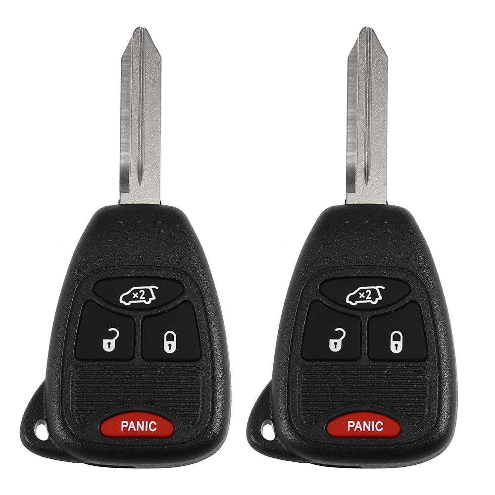 X AUTOHAUX front-facing remote pair showing buttons and key blank benefit: clear replacement