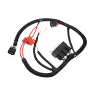 X AUTOHAUX front view of dual fan wiring harness packaging showing complete kit and benefit of OEM fit