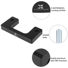 X AUTOHAUX spacer mounted on a front strut illustrating secure fit and preserved steering feel