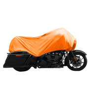 X AUTOHAUX front view on bike showing fit and coverage benefit