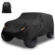 X AUTOHAUX front view covered Jeep Wrangler showing full protection