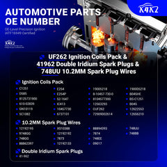 X4XZ 748UU 10.2mm silicone spark plug wires full set for reliable transfer