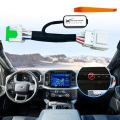 xcarpad installed behind glovebox in Ford F150 demonstrating discreet placement benefit
