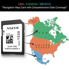 XGEEK SD card inserted in vehicle slot demonstrating straightforward installation