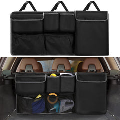 XHRING front view hanging trunk organizer showing neat storage benefit