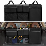 XHRING front view installed in Subaru trunk showing organized compartments and accessibility
