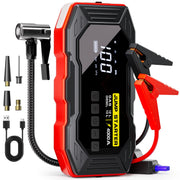 Xiauodo front view showing compact jump starter and benefits portability