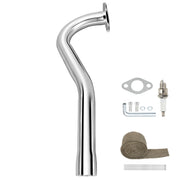 XIKOBY central long exhaust front view showing clean finish and improved clearance