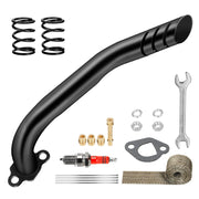 XIKOBY exhaust header front view showing fitment and improved flow