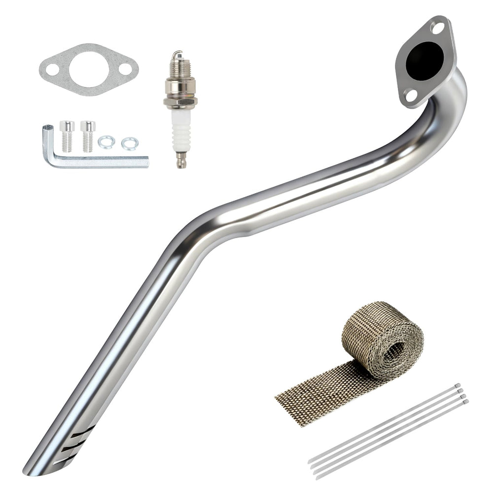 XIKOBY front view exhaust pipe showing center rear exit and streamlined shape