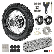 XIKOBY rear wheel front packaging showing complete assembly and quick-swap benefit