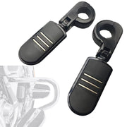 XINCHIMT front view of highway pegs showing bolt-on fit and sleek black finish