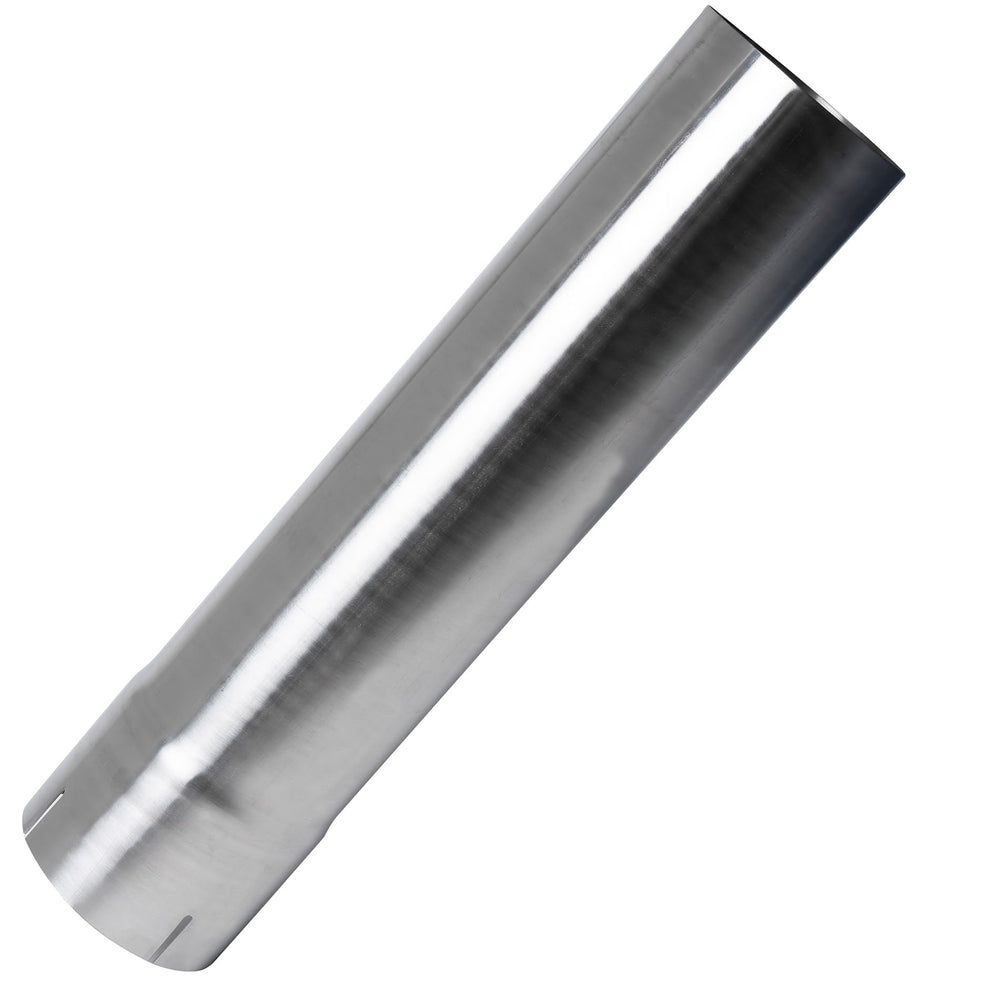 XinDeLeiHuan front view of 4-inch exhaust pipe showing fit and benefit