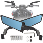 XINGWU front view mirror assembly showing larger glass and sleek profile for improved visibility