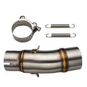 Xintre mid pipe front view showing fitment and durable finish benefit