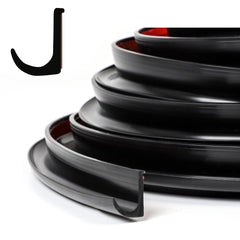 XmuxHai front view of black J-shaped gutter showing profile and clean look