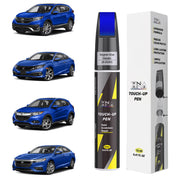 XNA Aegean Blue metallic bottle front view showing compact pen design and brand