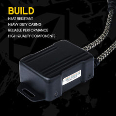 Xprite installed decoder inside headlight housing demonstrating secure fit and tidy wiring