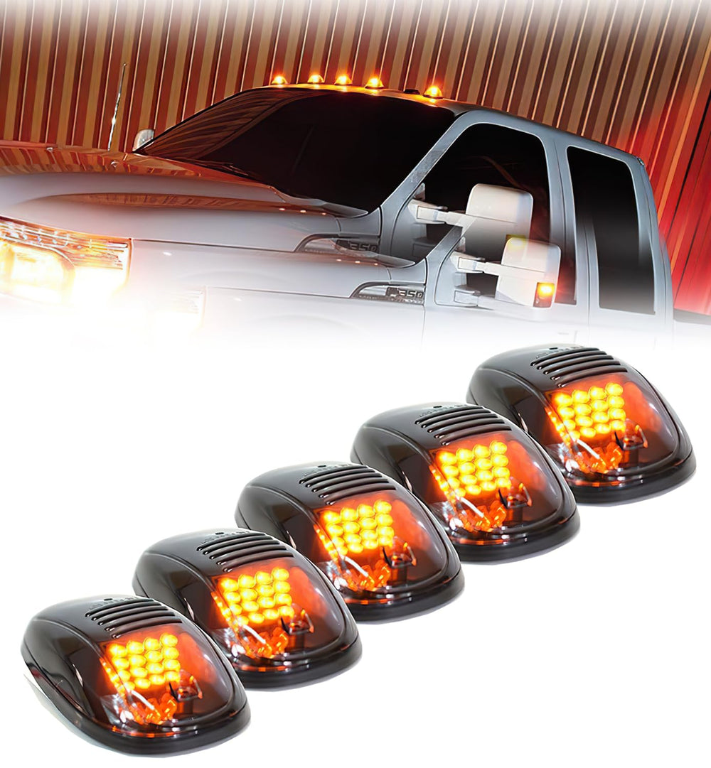 Xprite front view of five cab clearance lights showing profile and benefits