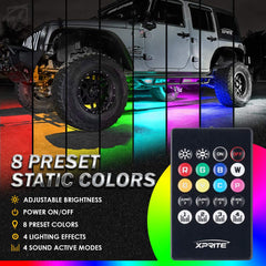 Xprite close-up of 5050 LEDs highlighting brighter, uniform illumination benefit