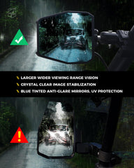 Xprite closeup of blue‑tinted anti‑glare glass offering clearer, distortion‑free reflections