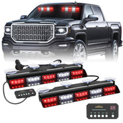 XRIDONSEN front view of 17-inch LED bars showing bright warning output