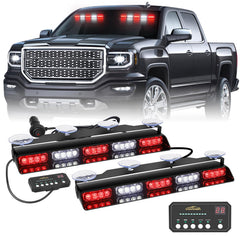 XRIDONSEN front view of 17-inch LED bars showing bright warning output