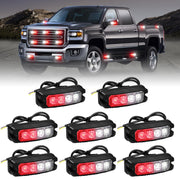 XRIDONSEN front view grille strobes showing low-profile pods for increased road visibility