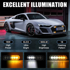 XTAUTO strobe side profile highlighting ultra slim design and low profile