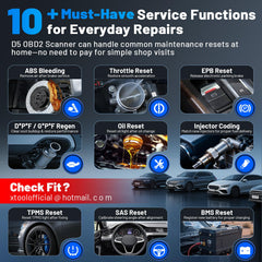 XTOOL D5 touchscreen close-up with clear menus for faster diagnosis