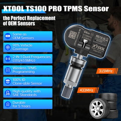 Close-up of XTOOL TS100 PRO sensor body highlighting build quality benefits