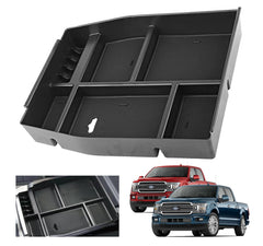 XXCIWP front view of console tray showing organized compartments and quick access