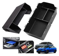 XXCIWP front view of center console tray showing neat organization and quick access