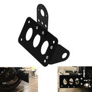 XYZMT front view license plate bracket showing mounting face and clean profile benefit