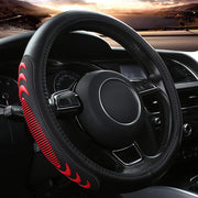 Yangday front view of red steering wheel cover showing fit and style benefit