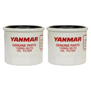YANMAR front view of twin-pack oil filters showing labeling and fit