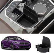 YAOBINID front view of console organizer showing neat storage benefit