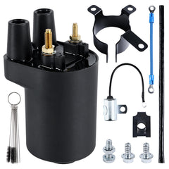 YDO ignition coil front view showing mounting points and connectors for easy fit