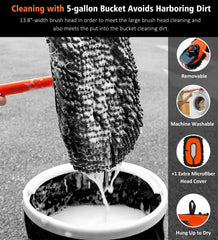 YeewayVeh extendable handle demonstrated at full length showing 55-inch reach benefit
