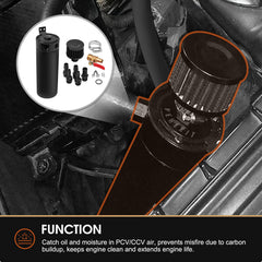 YEHERIT top view highlighting baffle cap and mounting point, helps efficient vapor separation