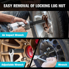 YEKEPRO extractor socket engaged on a rusted lug nut to remove it safely