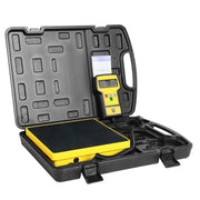 YELLOW JACKET front view showing scale supporting refrigerant tank, improves weighing accuracy