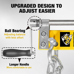 YELLOW JACKET close-up of upgraded handle and ball-bearing for smoother rotation