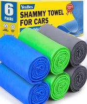 YesBes 6-pack front packaging showing chamois towels, convenient multi-use set