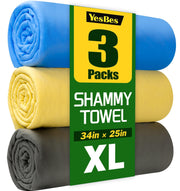 YesBes front packaging showing three XL shammy towels and benefits