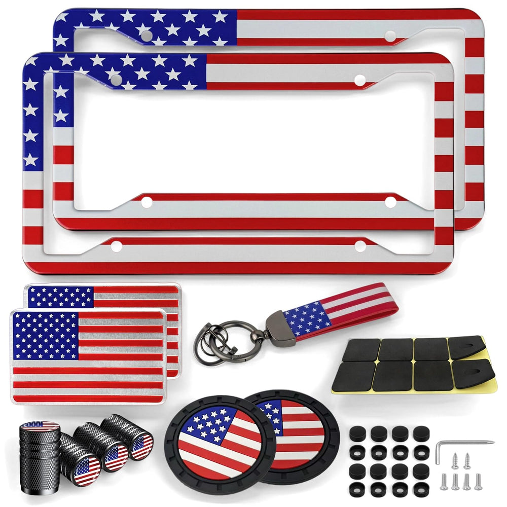 YEVEDUO flag frame front view showing bold patriotism and durable finish