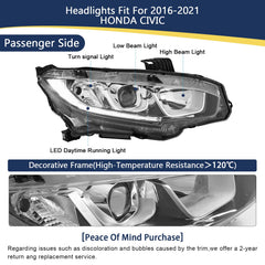 YEWISE headlight mounted on Civic side profile restoring factory look benefit