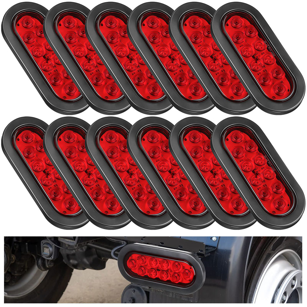 Yexiya front view of red oval LED tail light showing clear lens and bright signaling benefit