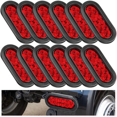 Yexiya front view of red oval LED tail light showing clear lens and bright signaling benefit