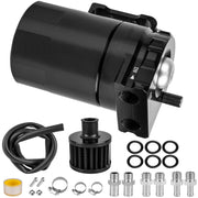 YEYETUO front view of catch can showing compact tank and mounting ease